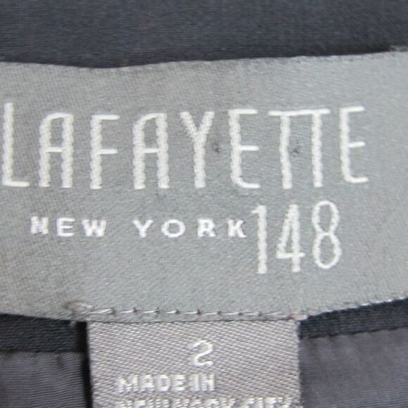 Lafayette 148 New York Jacket Blazer Zip Up Navy - Picture 6 of 7